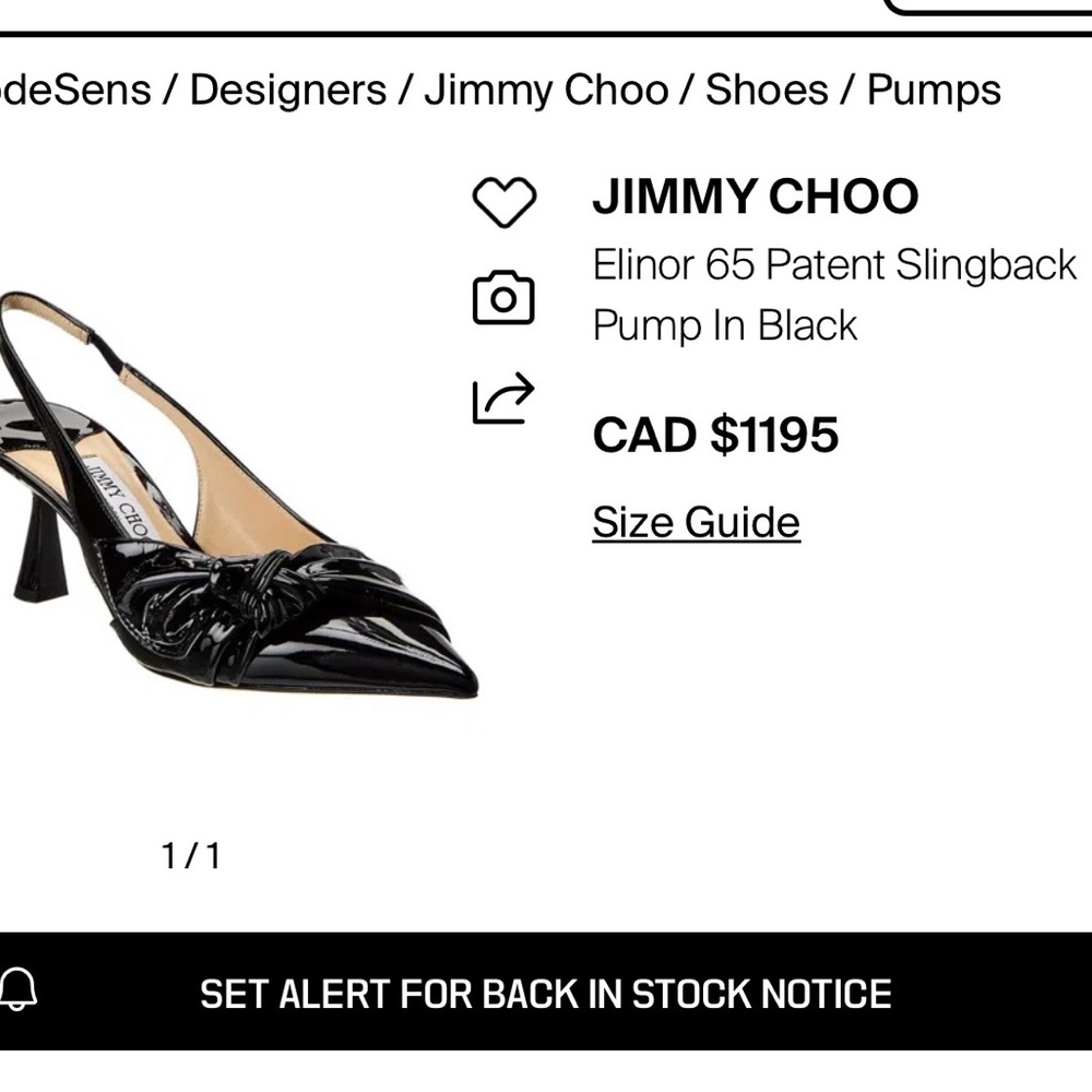 Jimmy Choo Black Patent Elinor Slingback Heels